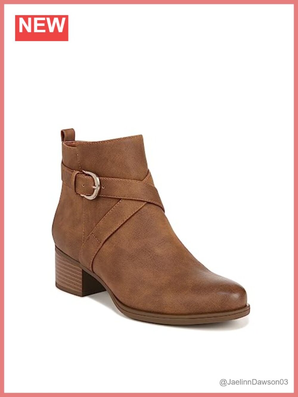 Naturalizer Kimbra Strap Detail Ankle Boots Women Size 8.5 Block Heel Zip